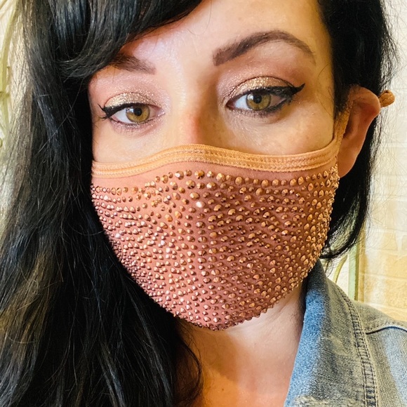 Accessories - ✨#9✨Rose Gold✨Bling Crystal Face Mask